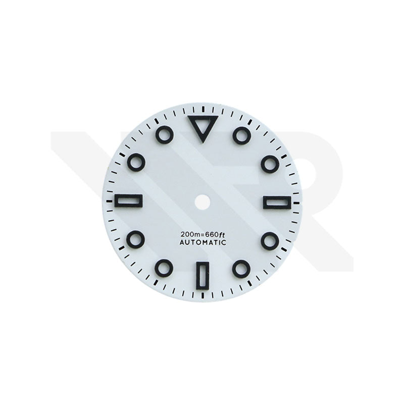 Zifferblatt aus Kohlefaser für Seiko Mod - Silberne arabische Indizes