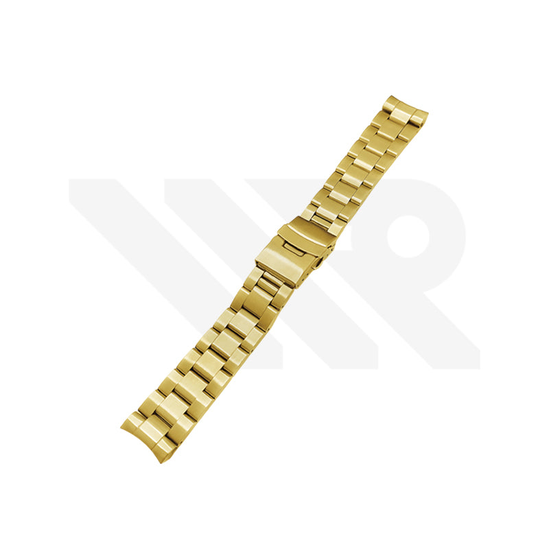 Curved End Stainless Steel Bracelet for SKX Nautilus Mod - Gold