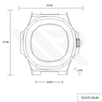 Nautilus Brushed Case Set for Seiko Mod: Two-Tone Black Gold