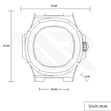 Load image into Gallery viewer, Nautilus Brushed Case Set for Seiko Mod
