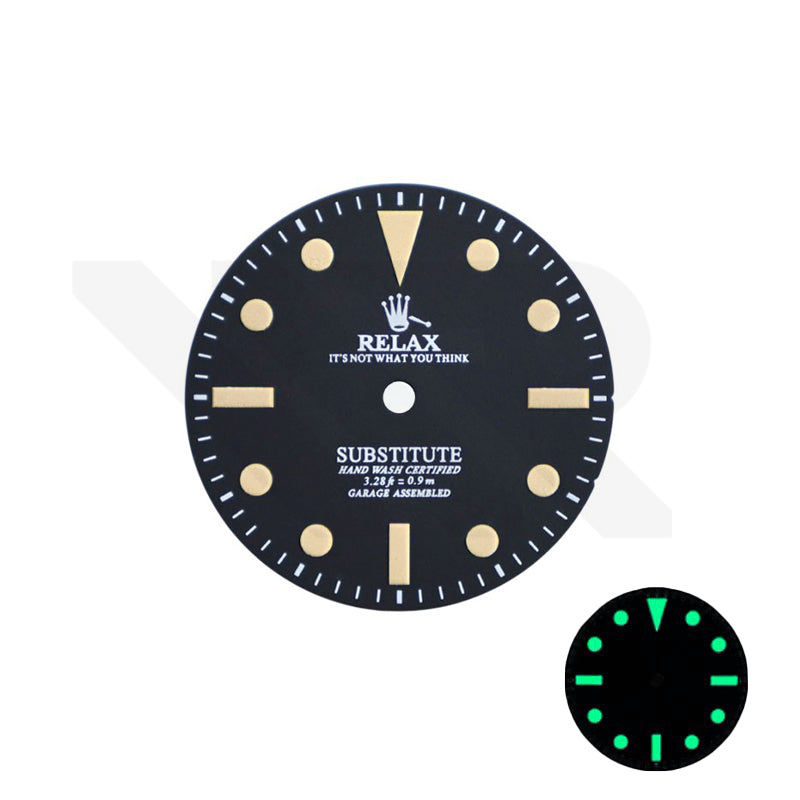 Retro Style Relax Dial for Seiko Mod: Matte Black No Date