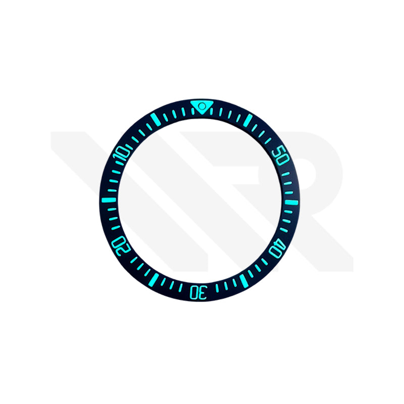 Luminous Pelagos Style Ceramic Sloped Bezel Insert for Seiko SKX007 Mod - Full Scale Blue