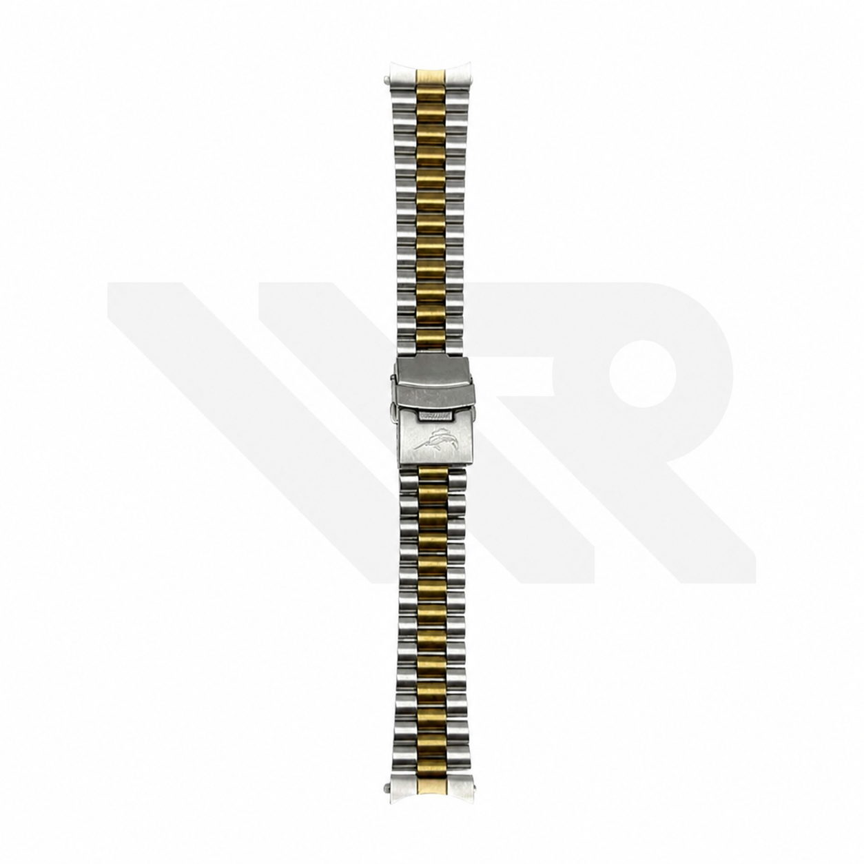 President Style Bracelet for Casio MDV106 , MDV107 - Two Tone Gold
