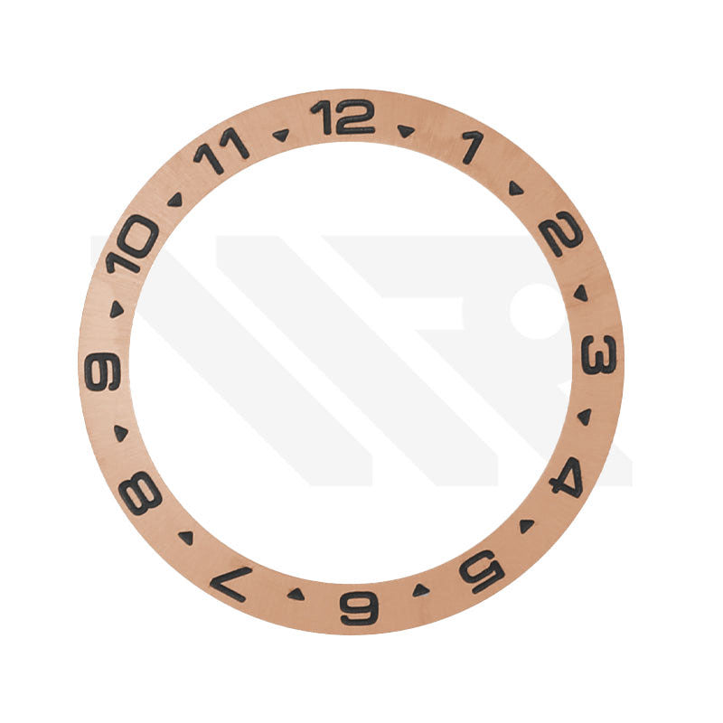 Flat Base Dual-Time Stainless Steel Sloped Bezel Insert For SKX / SRPD: Rose Gold