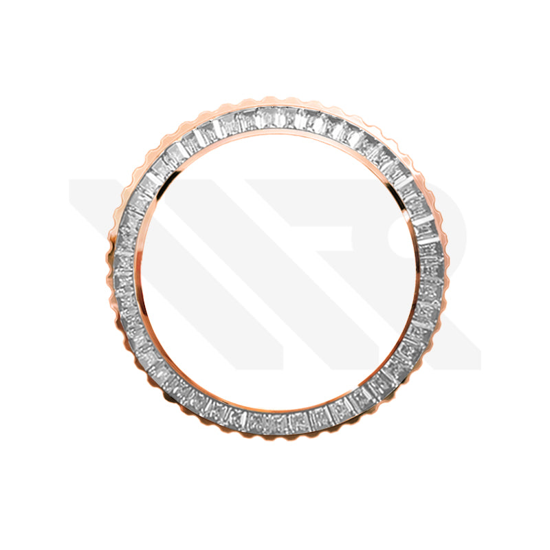 White Cubic Zirconia Bezel for SKX / SRPD: Rose Gold (Copy)
