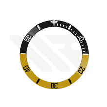 Load image into Gallery viewer, SUB Ceramic Sloped Bezel Insert for SKX/SRPD - Yellow-Black/Inverted
