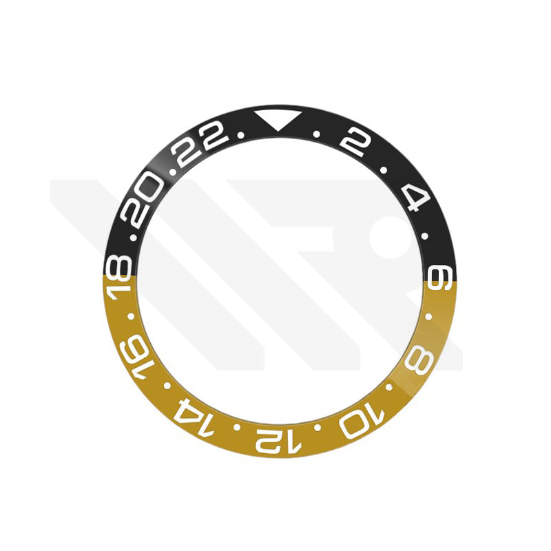 GMT-24 Ceramic Sloped Bezel Insert for SKX/SRPD - Yellow-Black/White