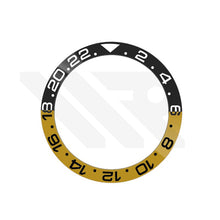 Load image into Gallery viewer, GMT-24 Ceramic Sloped Bezel Insert for SKX/SRPD - Yellow-Black/Inverted
