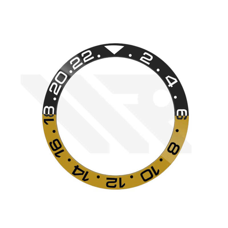 GMT-24 Ceramic Sloped Bezel Insert for SKX/SRPD - Yellow-Black/Inverted