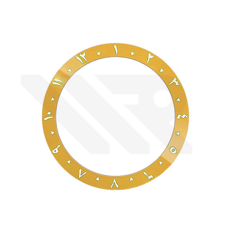 Arabic Style Ceramic Sloped Bezel Insert for SKX/SRPD - Yellow/White