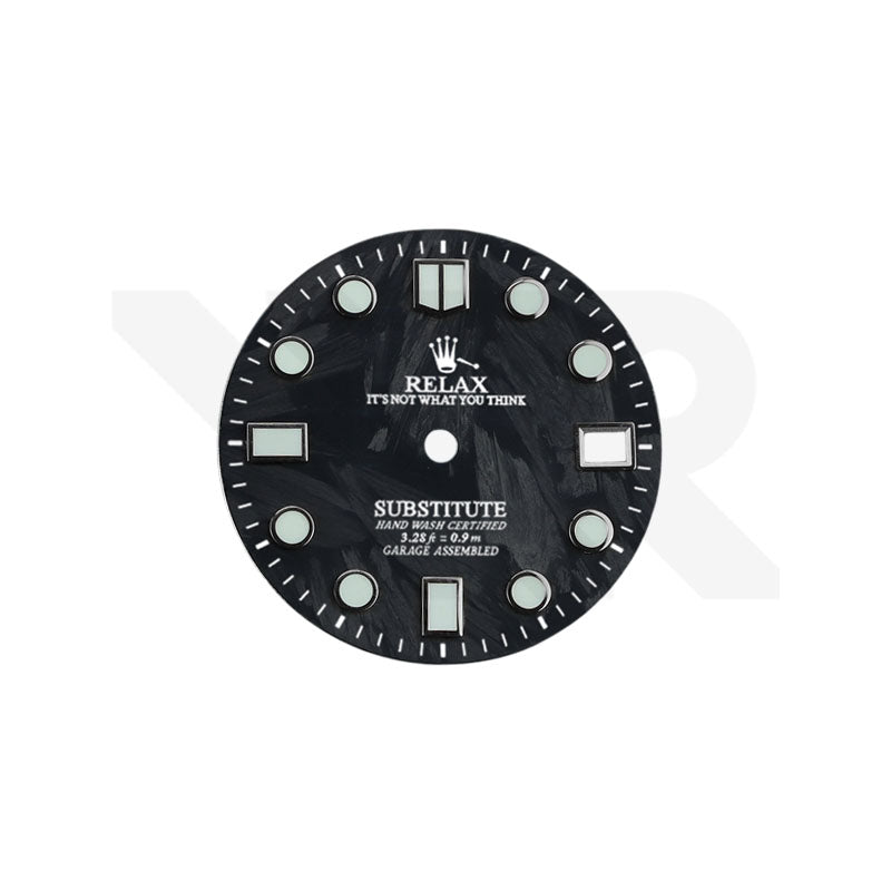 Carbonfaser-Zifferblatt für Seiko Mod - GS-Stil, silberne Indizes