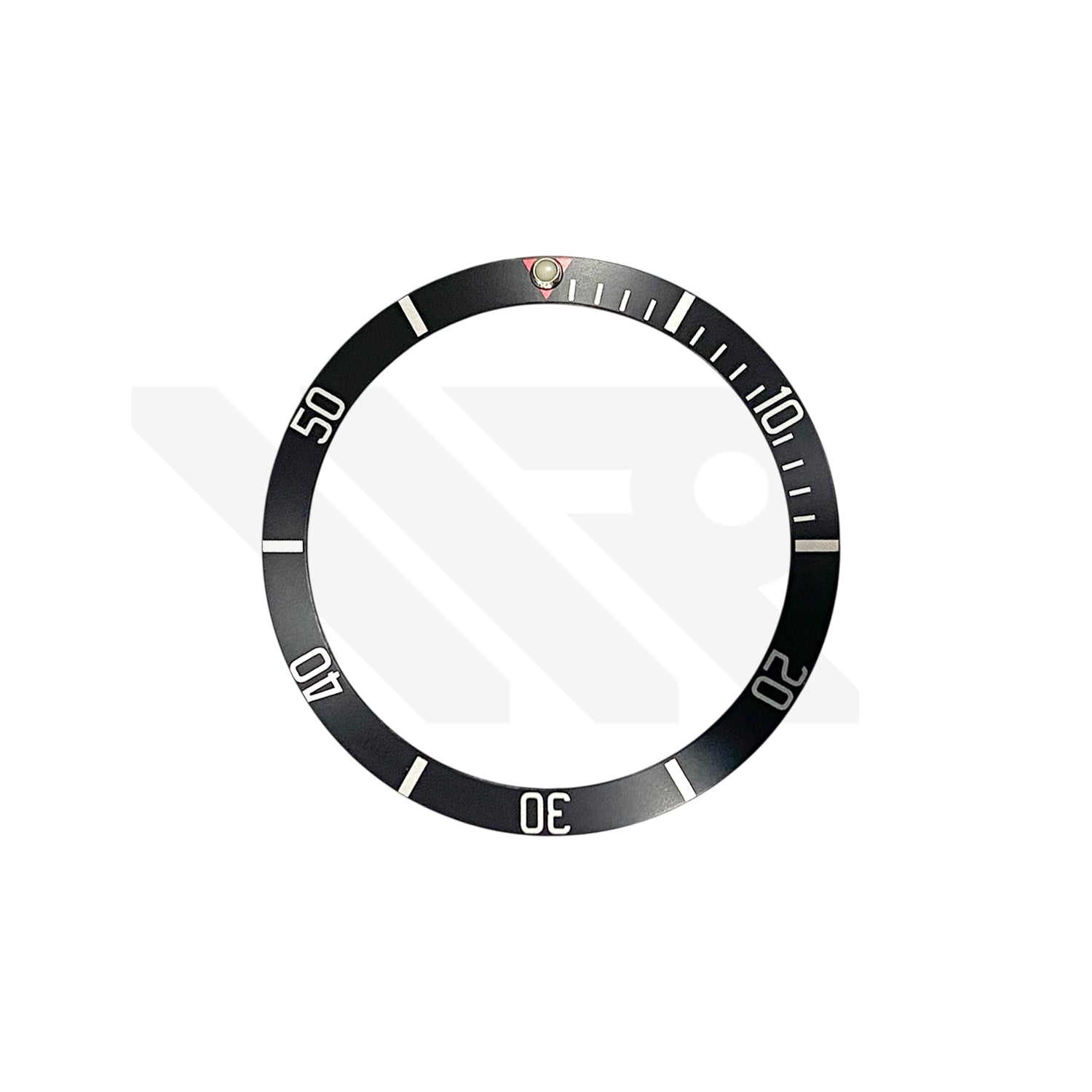 Replacement Aluminium Bezel Insert Compatible with Tudor Black Bay Heritage 41mm : Red Triangle On Black