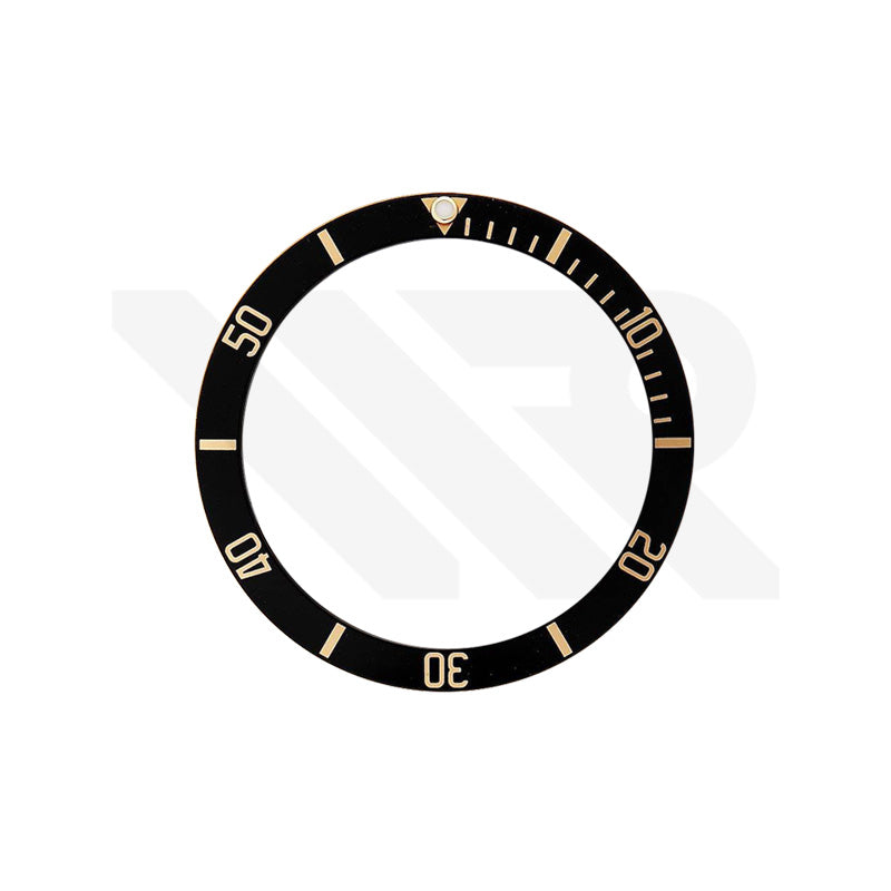 Replacement Aluminium Bezel Insert Compatible with Tudor Black Bay S&G Heritage 41mm 79733 : Black/Gold