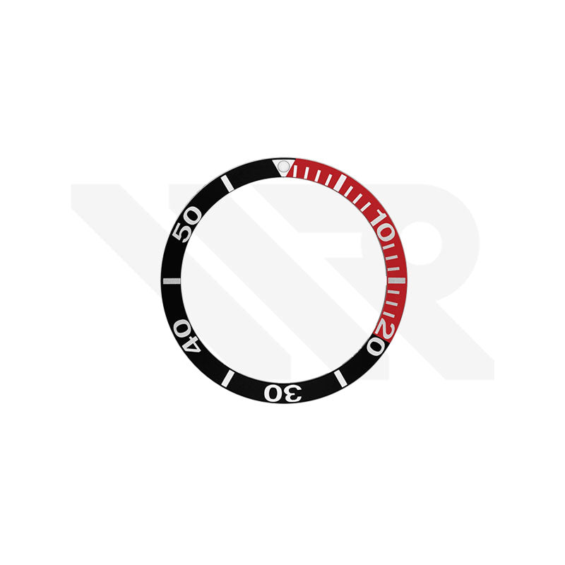 Replacement Aluminium Bezel Ring Compatible with Tissot Seastar 1000 T120417A (Black Red-Silver)