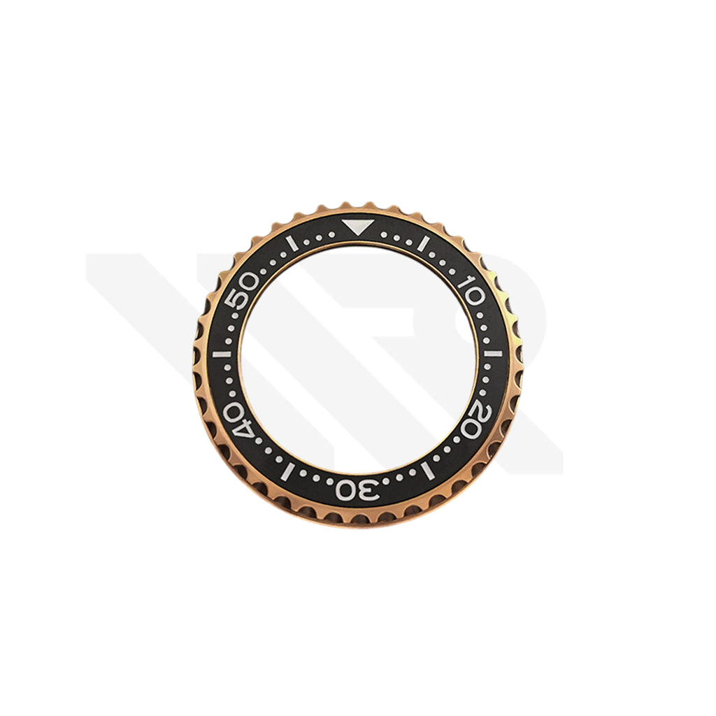 Replacement Bezel Set Compatible with Seiko Marine Master 1000 SBDX011 / SBDX013 / SBDX014 / SBDX016 : Rose Gold