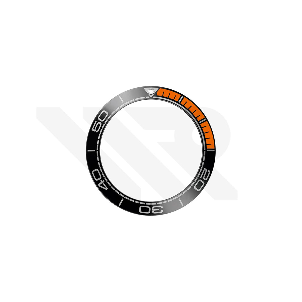 Replacement Ceramic Bezel Ring Compatible with Omega Seamaster Planet Ocean 600m 215.30.44 - Black / Orange