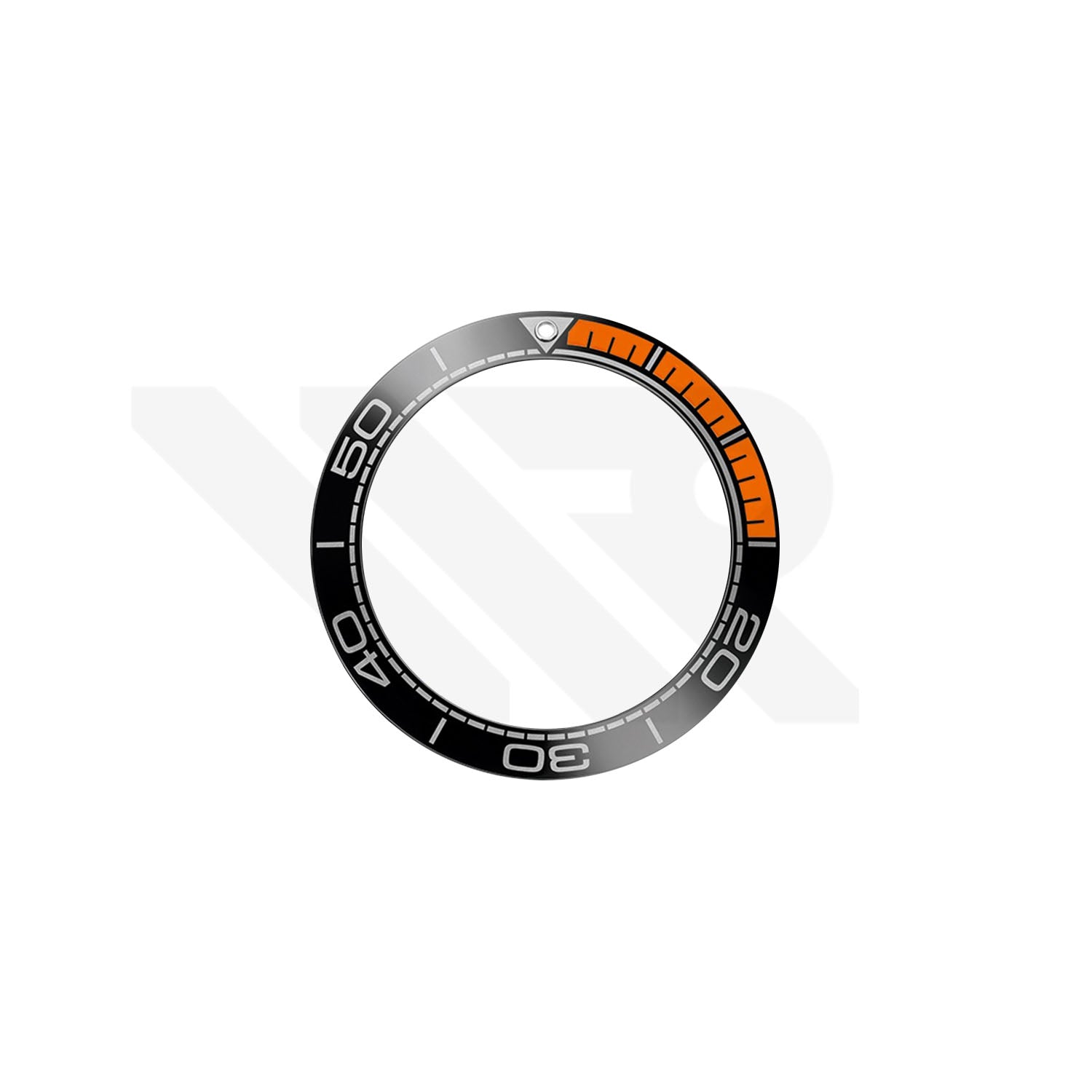 Replacement Ceramic Bezel Ring Compatible with Omega Seamaster Planet Ocean 600m 215.30.44 - Black / Orange