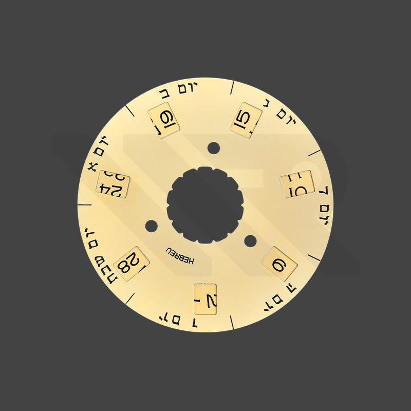 Replacement Day-Date Disc Compatible with Rolex Cal. 3155 - Hebrew Champagne