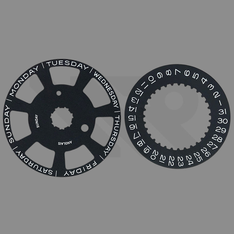 Replacement Day-Date Disc Compatible with Swiss Cal. 3255 - Black