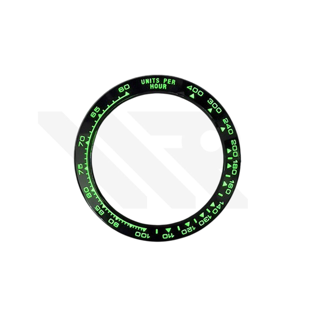 Replacement Full Luminous Ceramic Bezel Insert for VK63 Daytona Homage : Green Luminous