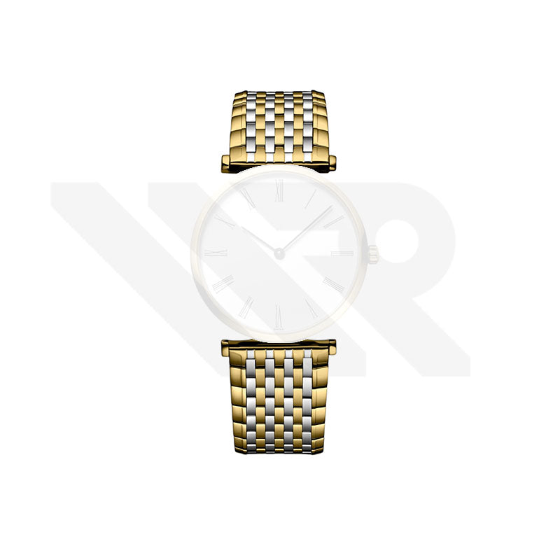 Replacement Stainless Steel Bracelet Compatible with Longines La Grande Classique L4.755 Series (Two-Tone Gold)