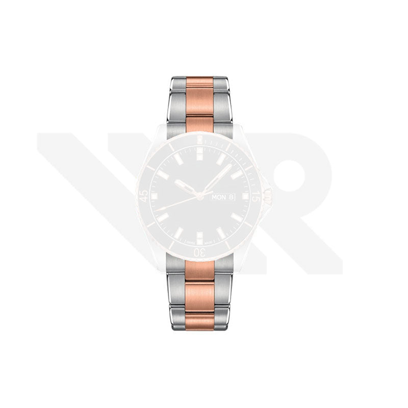 Replacement Stainless Steel Bracelet Compatible with Mido Ocean Star M026430 (Two-Tone Rose Gold)