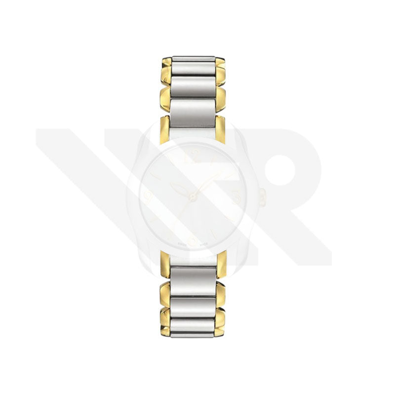 Replacement Stainless Steel Bracelet Compatible with Tissot T-Wave T023210A (Round Case Two-Tone Gold)