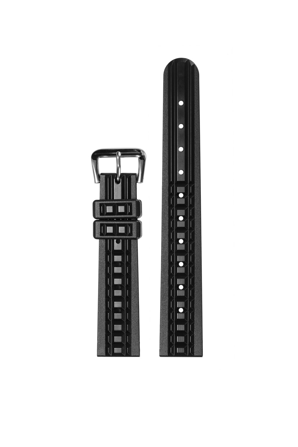 Chocolate Bar Rubber Diver Strap for Seiko Divers - Black