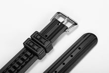 Load image into Gallery viewer, Chocolate Bar Rubber Diver Strap for Seiko Divers - Black
