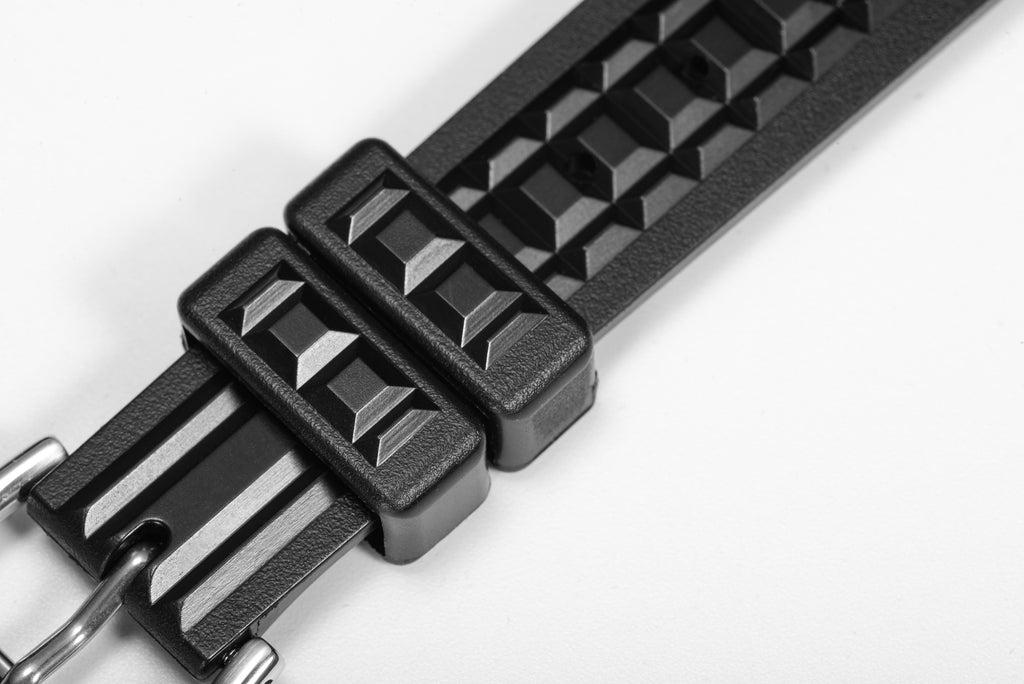 Chocolate Bar Rubber Diver Strap for Seiko Divers - Black