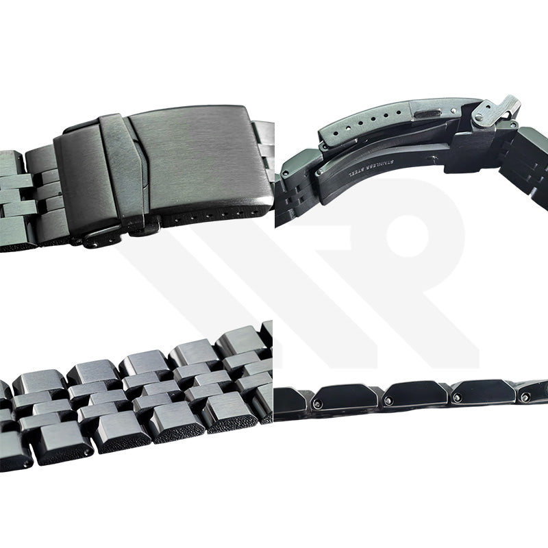Tank Jubilee Bracelet for Seiko Prospex Marine Master Professional Tuna SBBN025 / SBBN027 / SBBN029 / SBDX014 / SBDX016 : Black