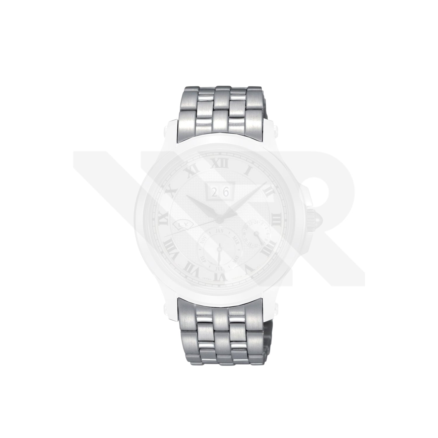 Replacement Stainless Steel Bracelet Compatible with Seiko Premier Chronograph Series SCJJ001 , SCJJ003