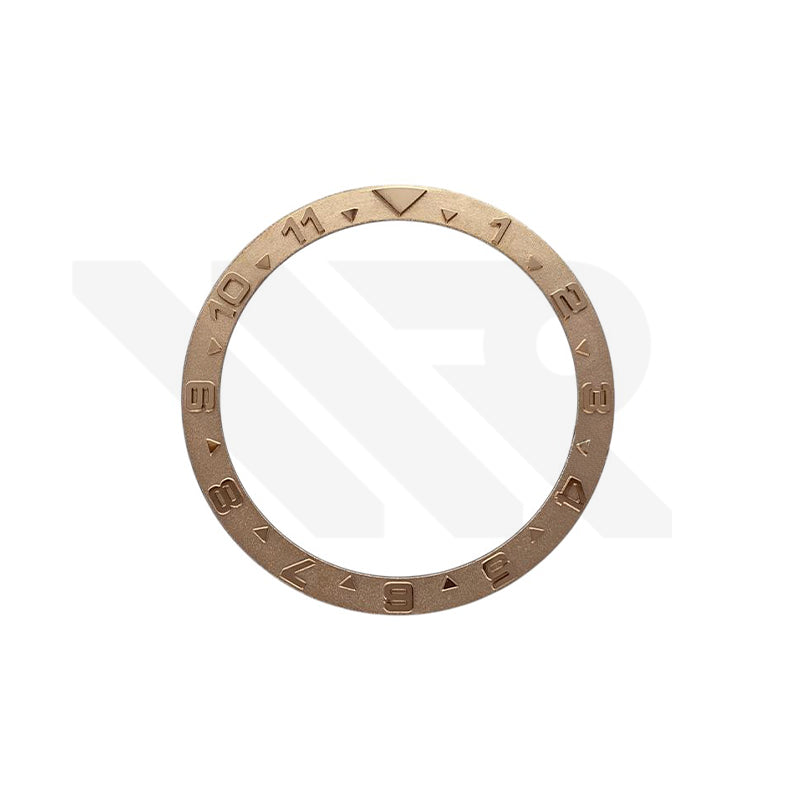 YM Style Dual Time Ceramic Flat Bezel Insert for SKX/SRPD: Rose Gold