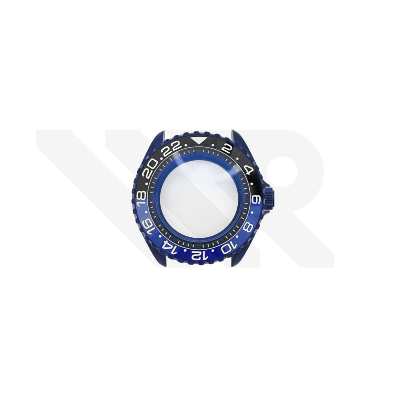Sandblasted Blue SKX 3 O'clock Case Set for Seiko Mod: Batman GMT Master Style