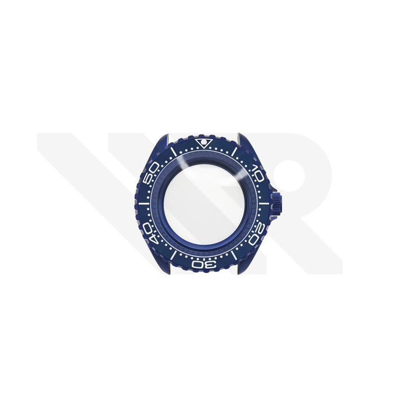 Sandblasted Blue SKX 3 O'clock Case Set for Seiko Mod: Blue Seamaster Style