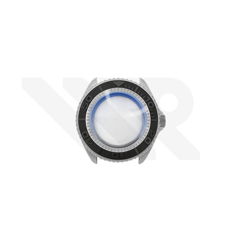 Sandblasted Silver SKX 3 O'clock Case Set for Seiko Mod: Black Yachtmaster Style