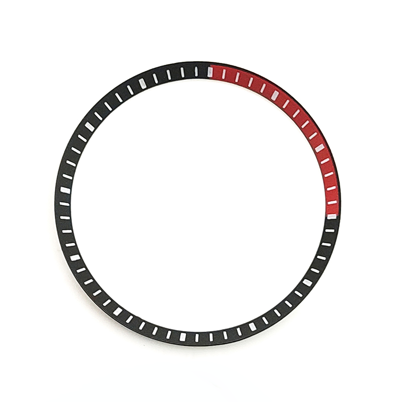 Seiko Mod SKX / SRPD Chapter Ring: Black Red with White Markers
