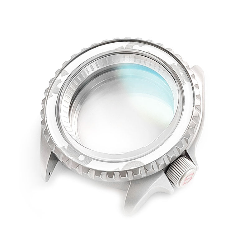 SKX Sandblasted Case Set for Seiko: Silver (4'o clock Crown)