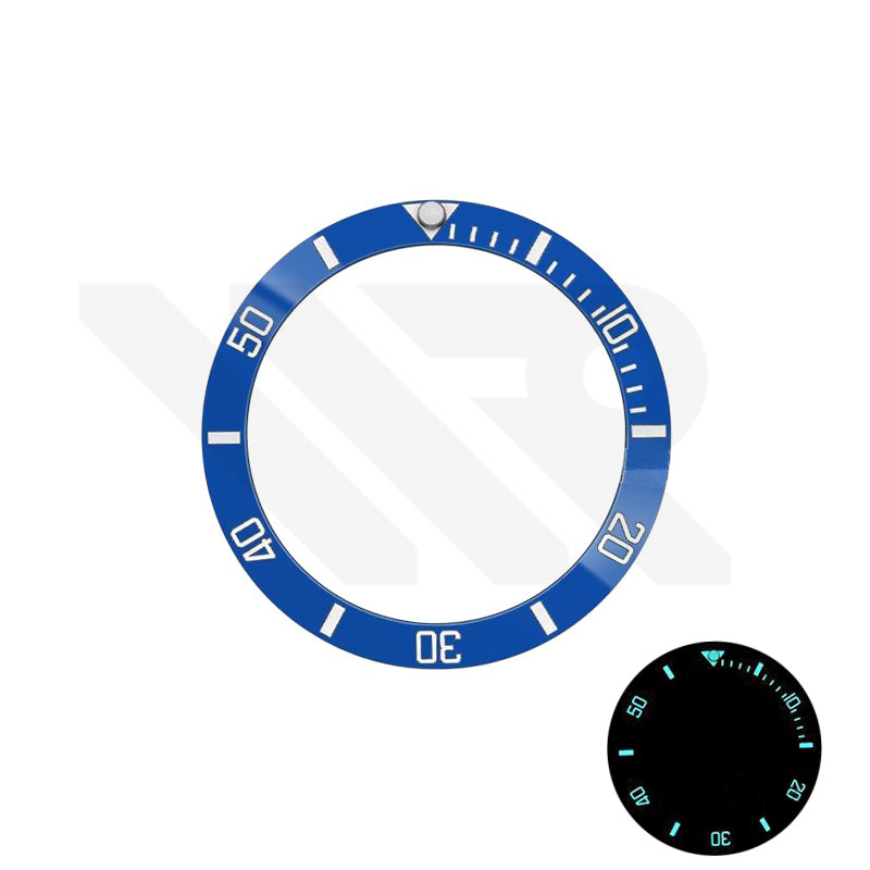 SUB Style Blue Full Luminous Ceramic Sloped Bezel Insert for SKX/SRPD: Blue