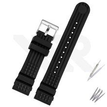 Load image into Gallery viewer, Waffle Silicone Diver Strap - Black
