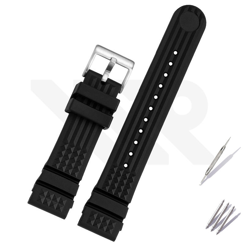 Waffle Silicone Diver Strap - Black