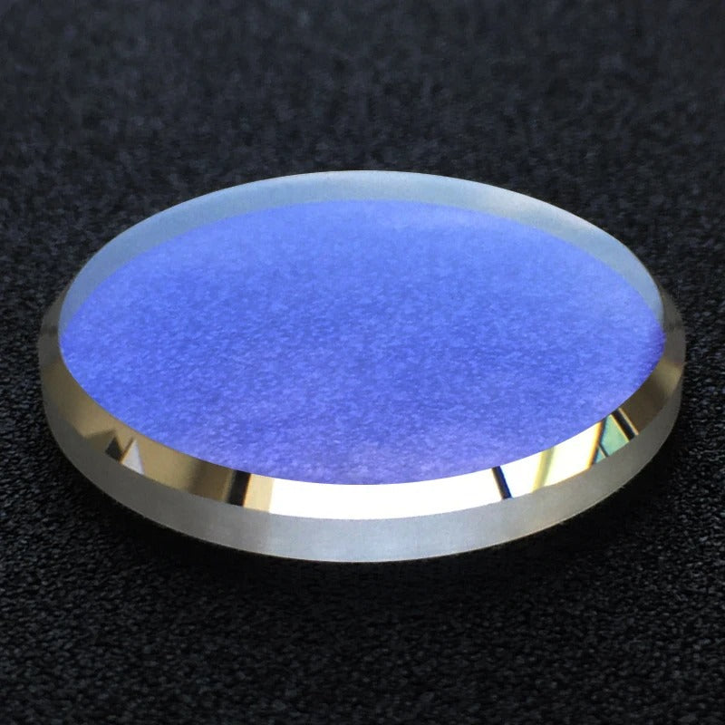32mm Flat Mineral Wide Chamfer Crystal (Blue AR Coating)