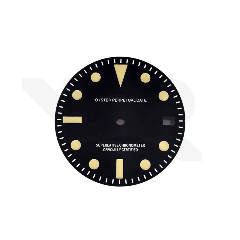 Retro Black GMT Dial for Seiko Mod: White GMT Date