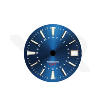 Load image into Gallery viewer, Stick Indices GMT NH34 Sunburst Dial for Seiko Mod: Blue
