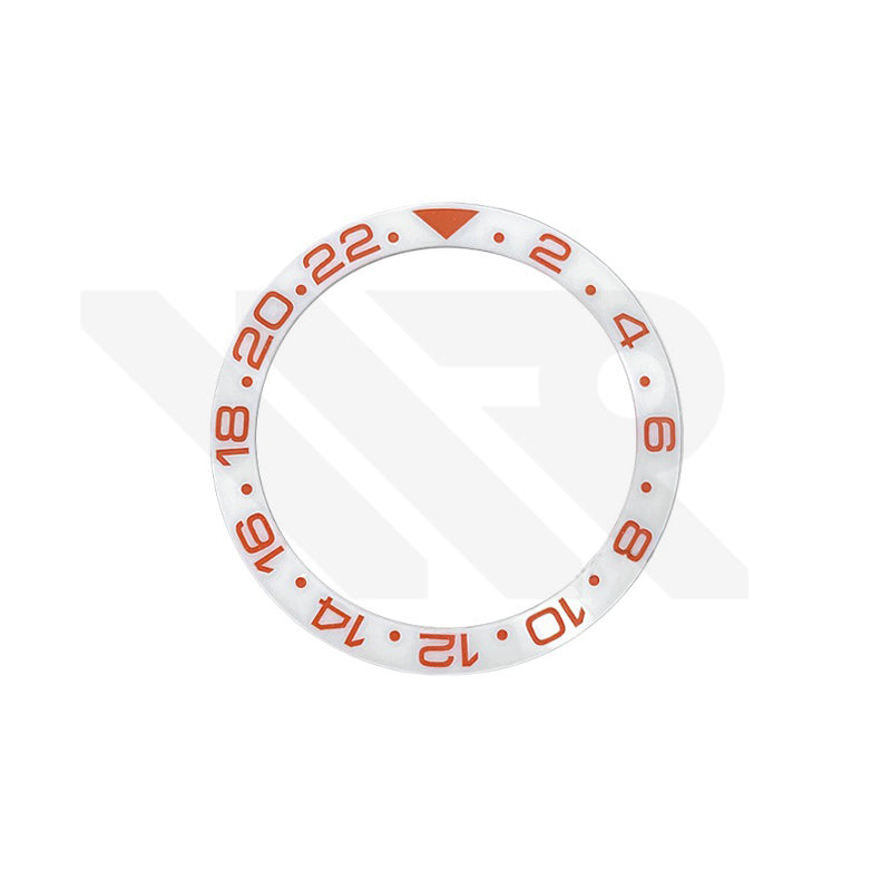 GMT-24 Ceramic Sloped Bezel Insert for SKX/SRPD - White/Orange