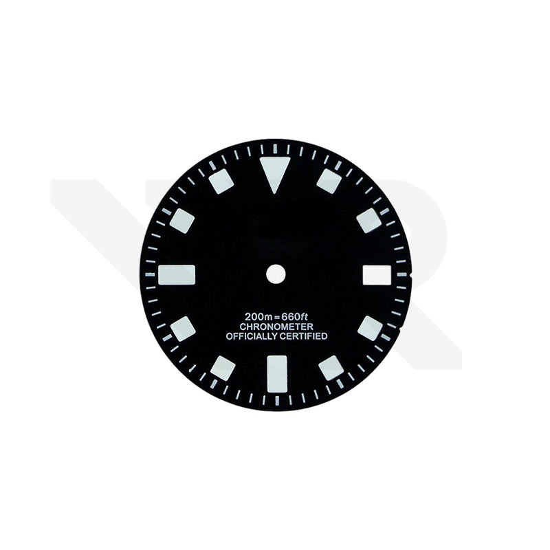 Pelagos Date Thick Lume Indices Dial for Seiko Mod: Matte Black