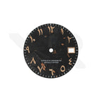Rose Gold Foil Carbon Fiber Dial for Seiko Mod - Rose Gold Arabic Indices