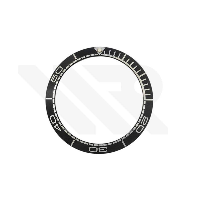 Ceramic Bezel Insert Compatible with Omega Seamaster Planet Ocean: Black / Silver