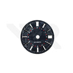 Zifferblatt aus Kohlefaser für Seiko Mod - Silberne arabische Indizes