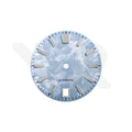 GS Shunbun Style Icy Blue Dial for Seiko Mod: Silver GS Style Indices with 6h Date Window